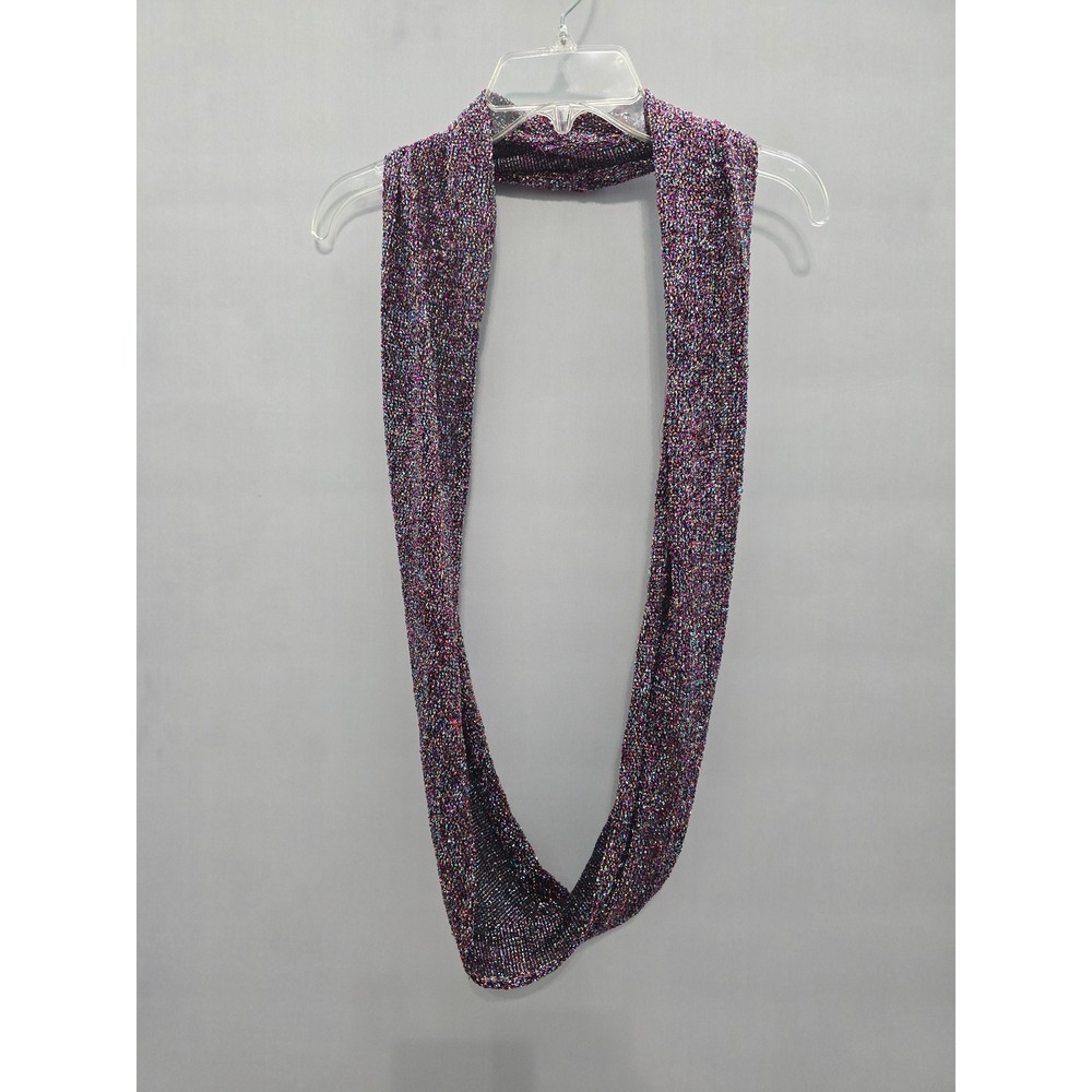Purple Multicolor Sparkly Y2K Whimsy Goth Boho Chic Cottage Infinity Scarf OSFM